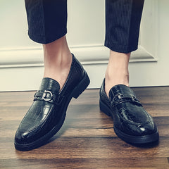 Men's Crocodile Print Bit Loafer Shoes for Wedding