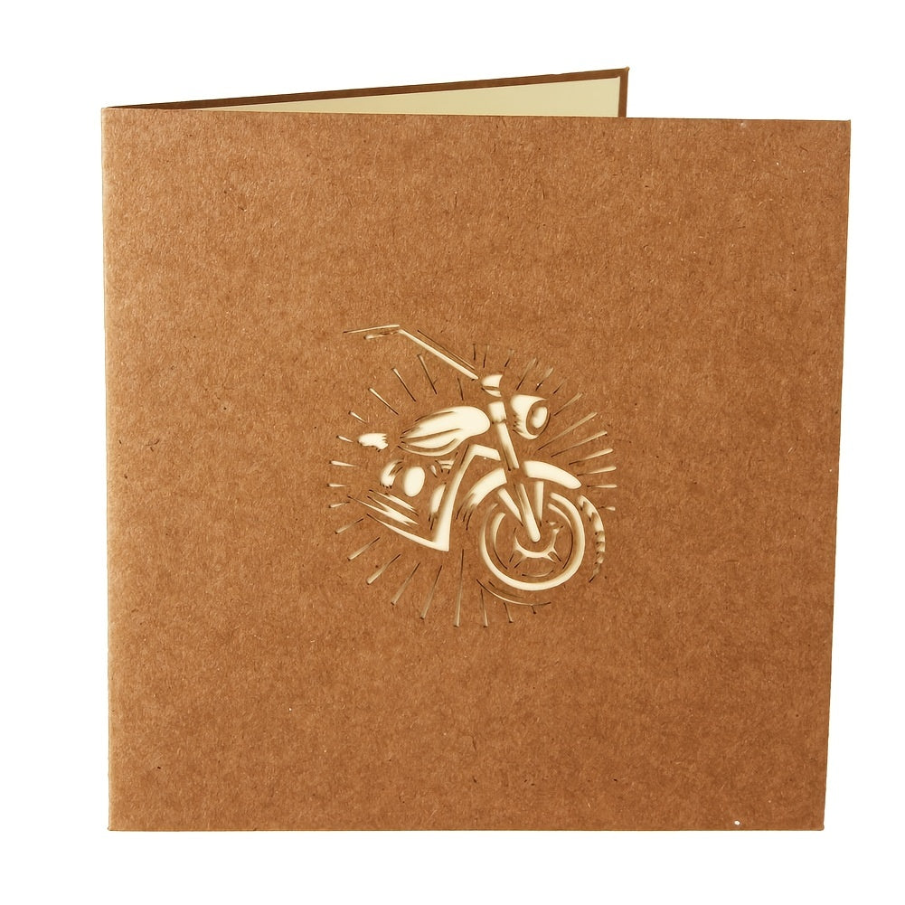 Unique Motorcycle 3D Pop Up Card for Dad Men Students