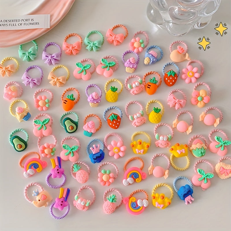 30pcs Rubber Animals Hair Tie Hair Accessories for Girls Children