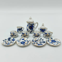 15pcs Ceramic Tea Set 1:12 Scale Handcrafted Dollhouse Decor Collectors