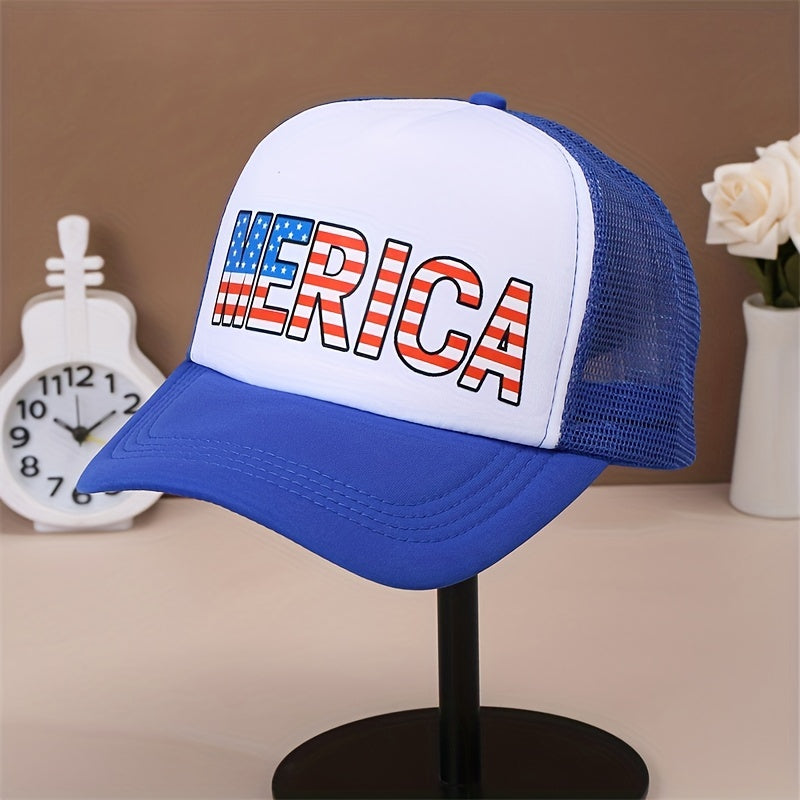 Merica Flag Baseball Cap Mesh Trucker Hat Adjustable Hip Hop Sun Hats