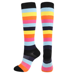 Striped Compression Sports Socks for Outdoor Fitness