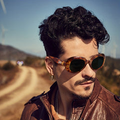 Men's Retro Cat Eye Sunglasses Oval Frame Glasses
