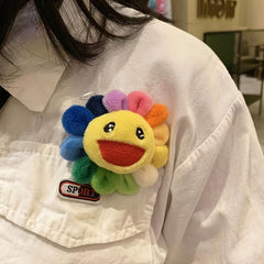 Cute Sunflower Brooch for Kids Clothing Hats and Bags