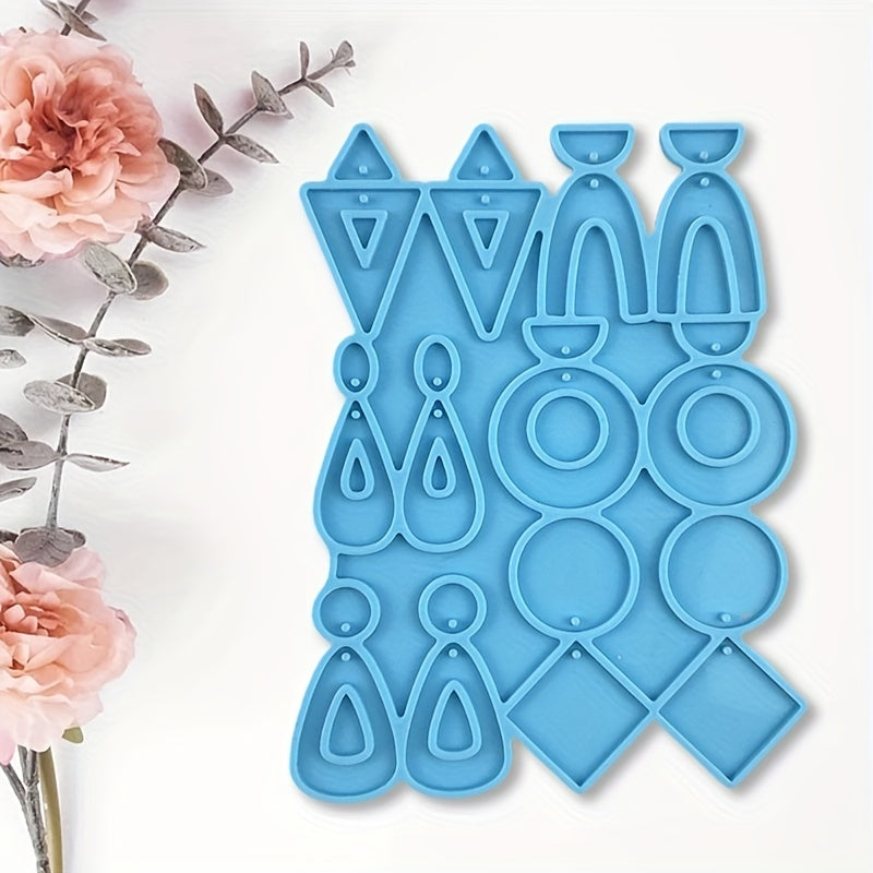 Crystal Epoxy Resin Mold Ear Studs Dangle Earring Silicone Mould