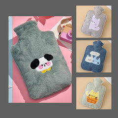 4PCS Plush Hand Warmer Hot Water Bottle with Cloth Cover