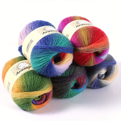 Wool Yarn Rainbow Line for Crochet Knitting 100g