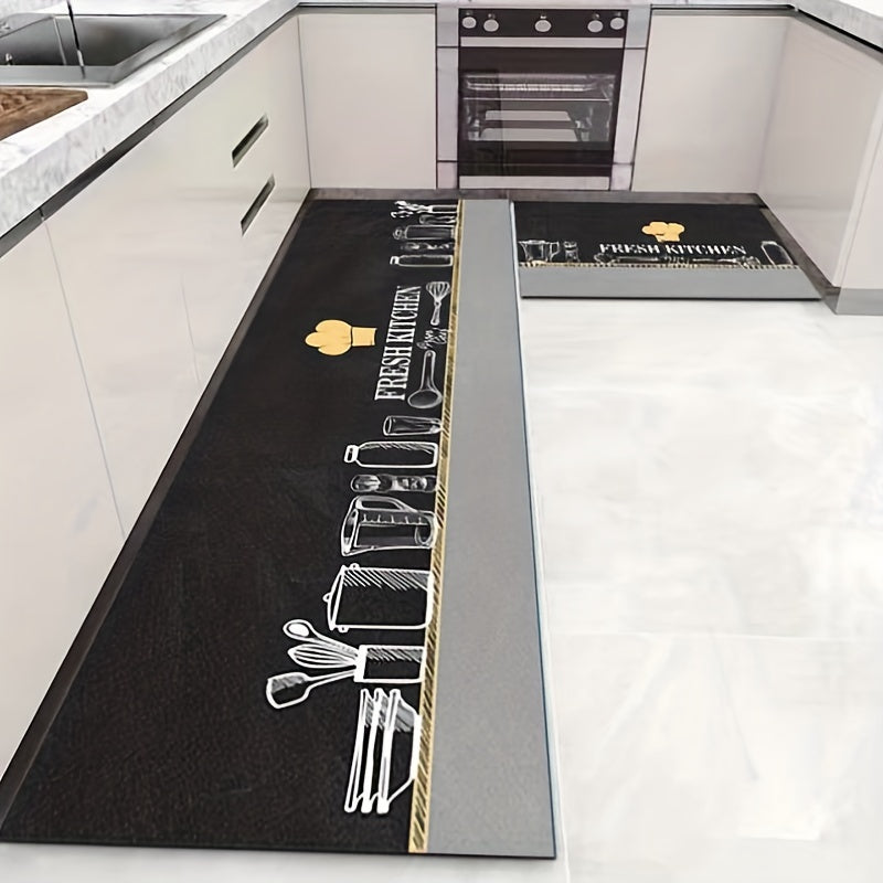 Geometric Kitchen Mat Stain Resistant Anti Slip Hallway Carpet