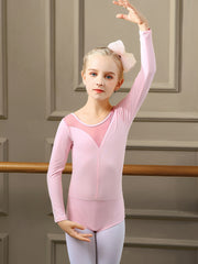 Girls Comfy Long Sleeve Ballet Leotard for Gymnastics Dance