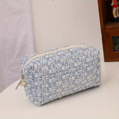 Plaid Pattern Square Makeup Bag Zipper Pouch
