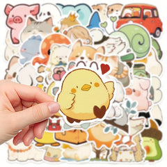 50pcs Cartoon Animal Series Stickers for Laptop Helmets DIY Decoration