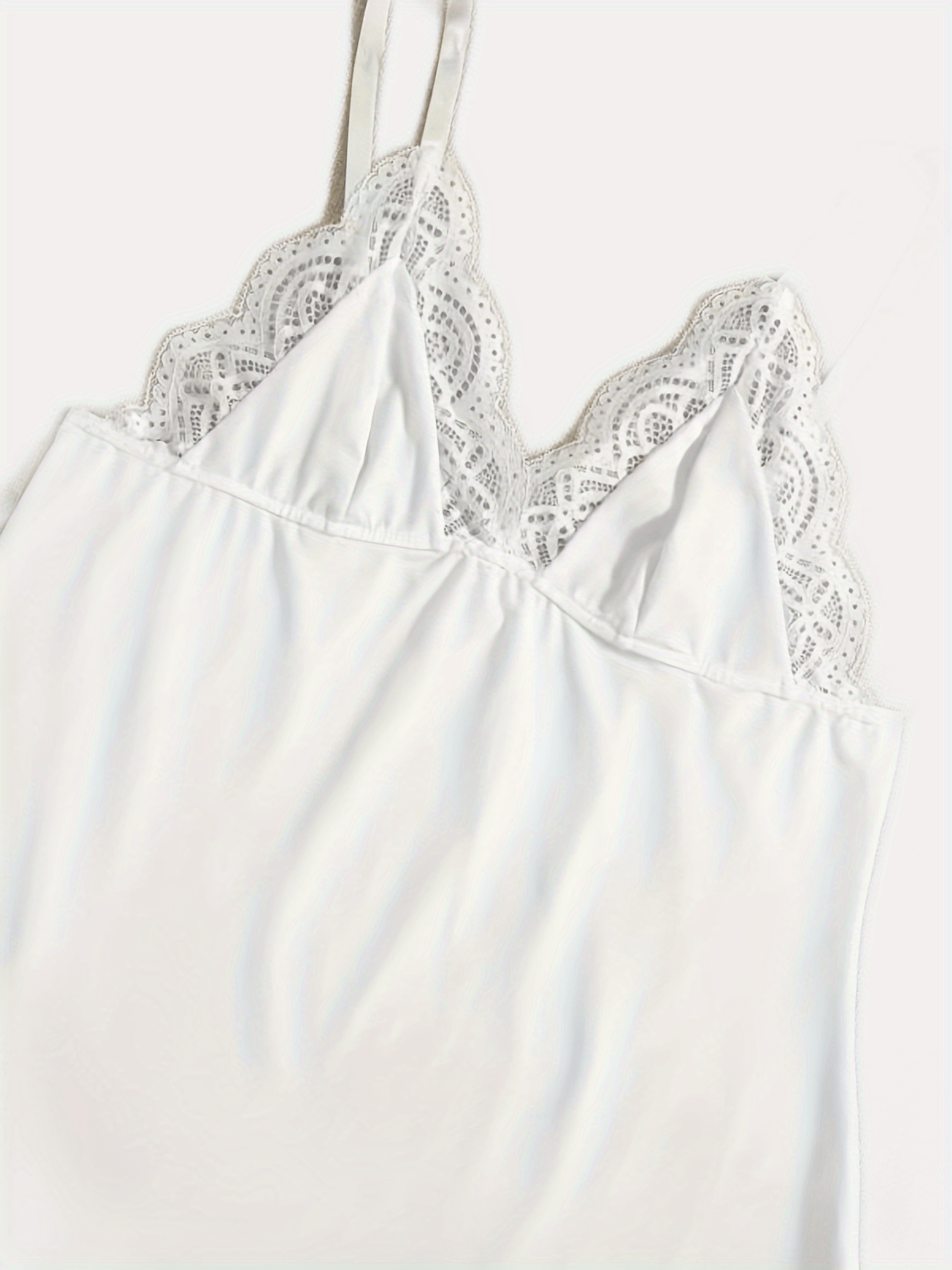 Sexy Lace Trim Nightdress V Neck Sleep Dress