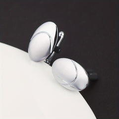 Glossy Nail-Shaped Business French Cufflinks 2-Pack