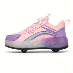 Kids Wheel Skate Sneakers with Rotating Buckle
