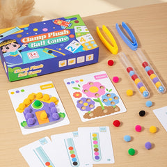164pcs Sorting Ball Game for Kids Soft Flock Counting Balls Sensory Learning Toy