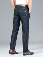Men's Business Casual Stretch Denim Pants with Pockets