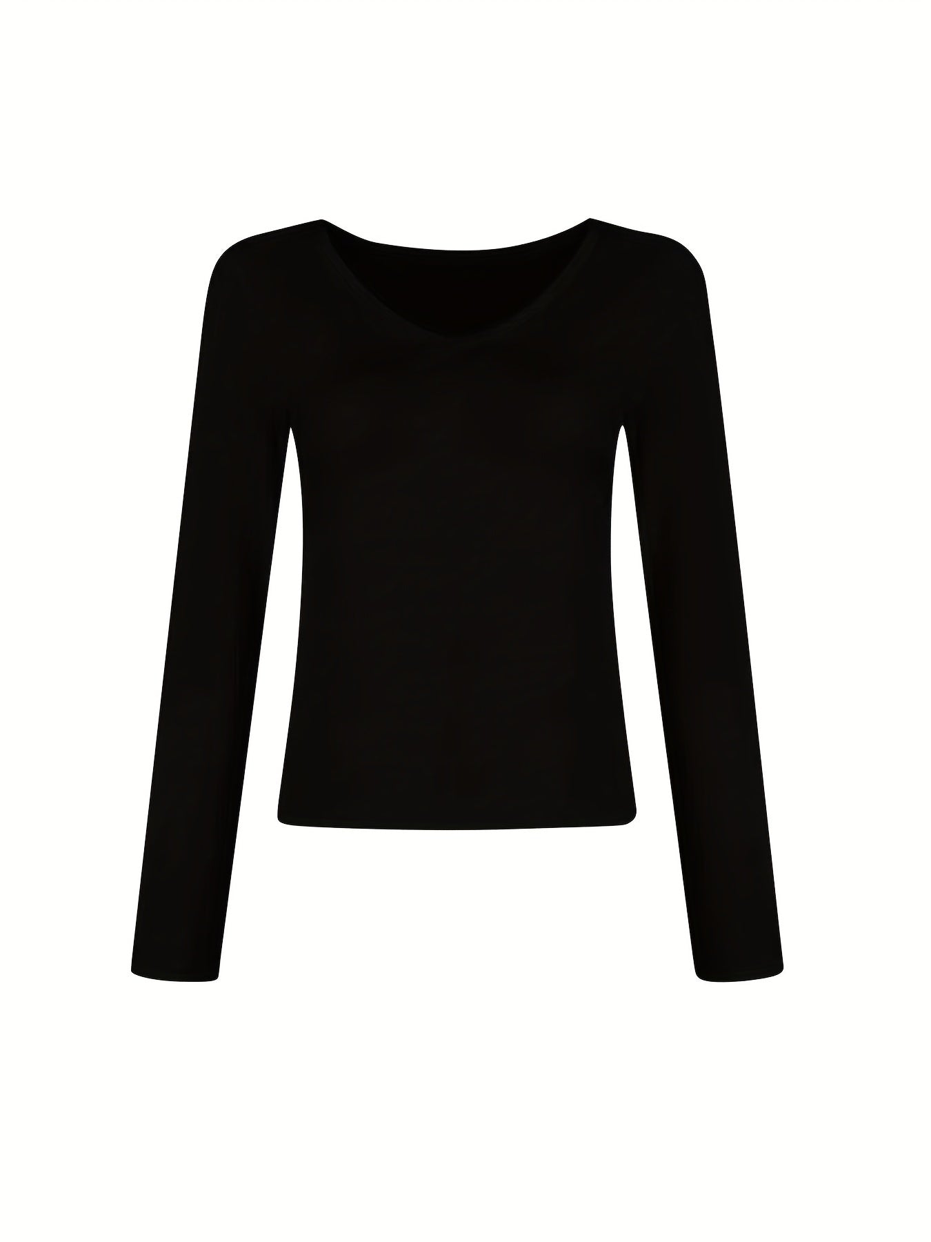 Women's Long Sleeve V Neck Fitness Tee