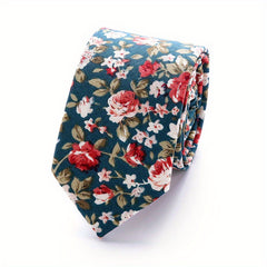 Men's Cotton Printed Necktie For Wedding Party Neckties