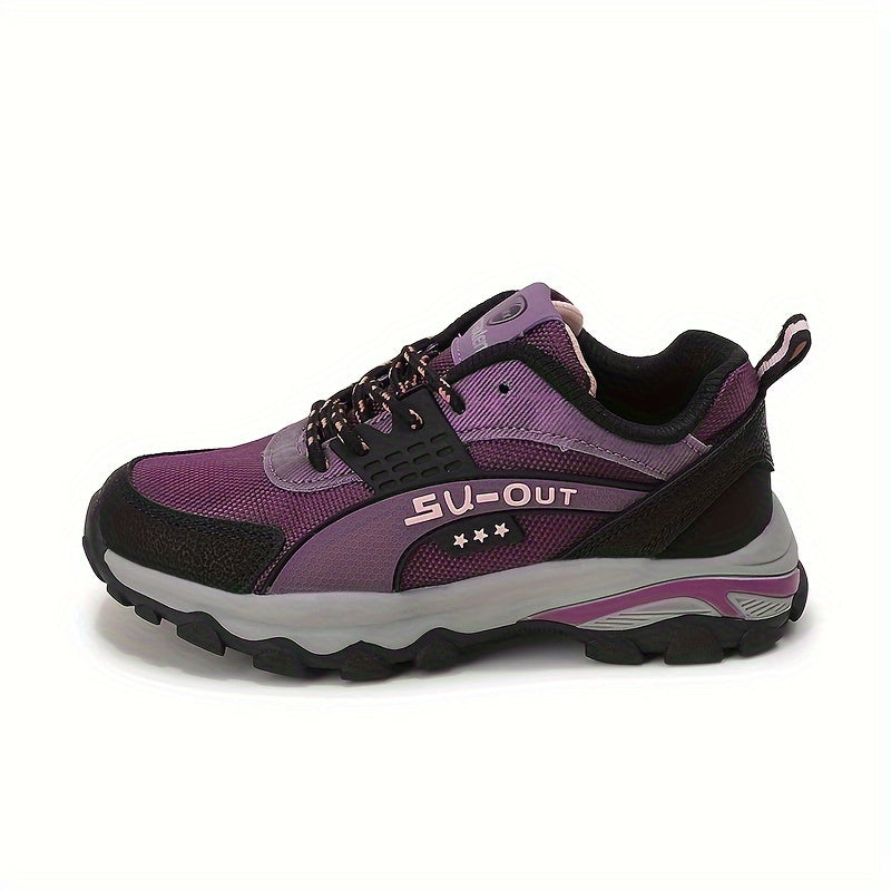 Girl's Knit Hiking Shoes Comfy Lace Up Sneakers