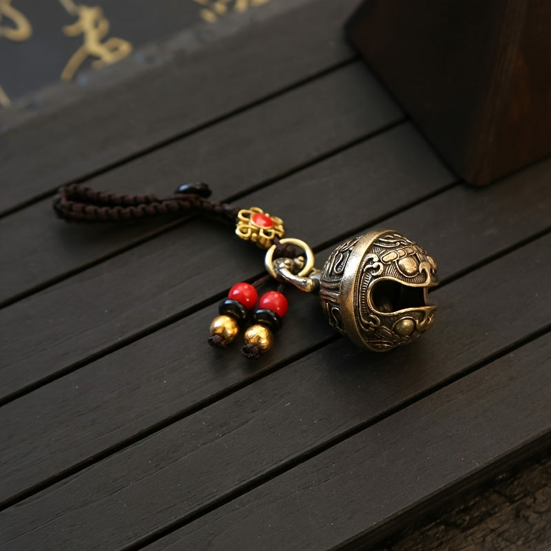 1pc Retro Pixiu Bell Pendant Keychain Bag Decor Accessory