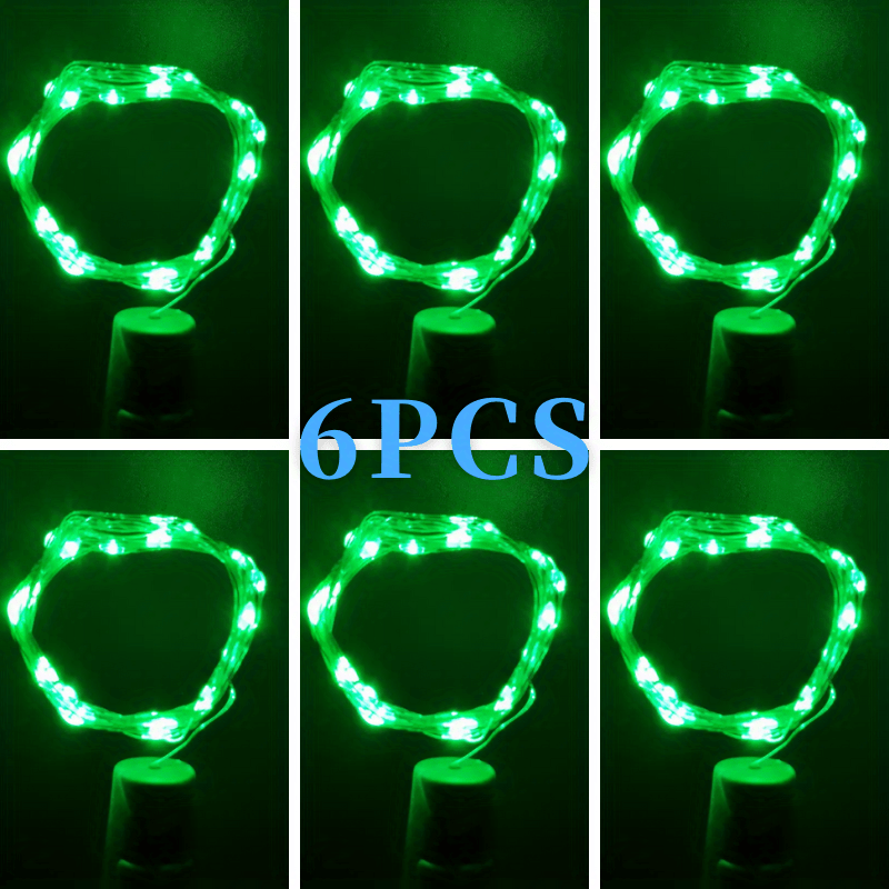 6pcs 2m 20LED Wine Bottle Lights With Cork Led String Fairy Lights Waterproof
