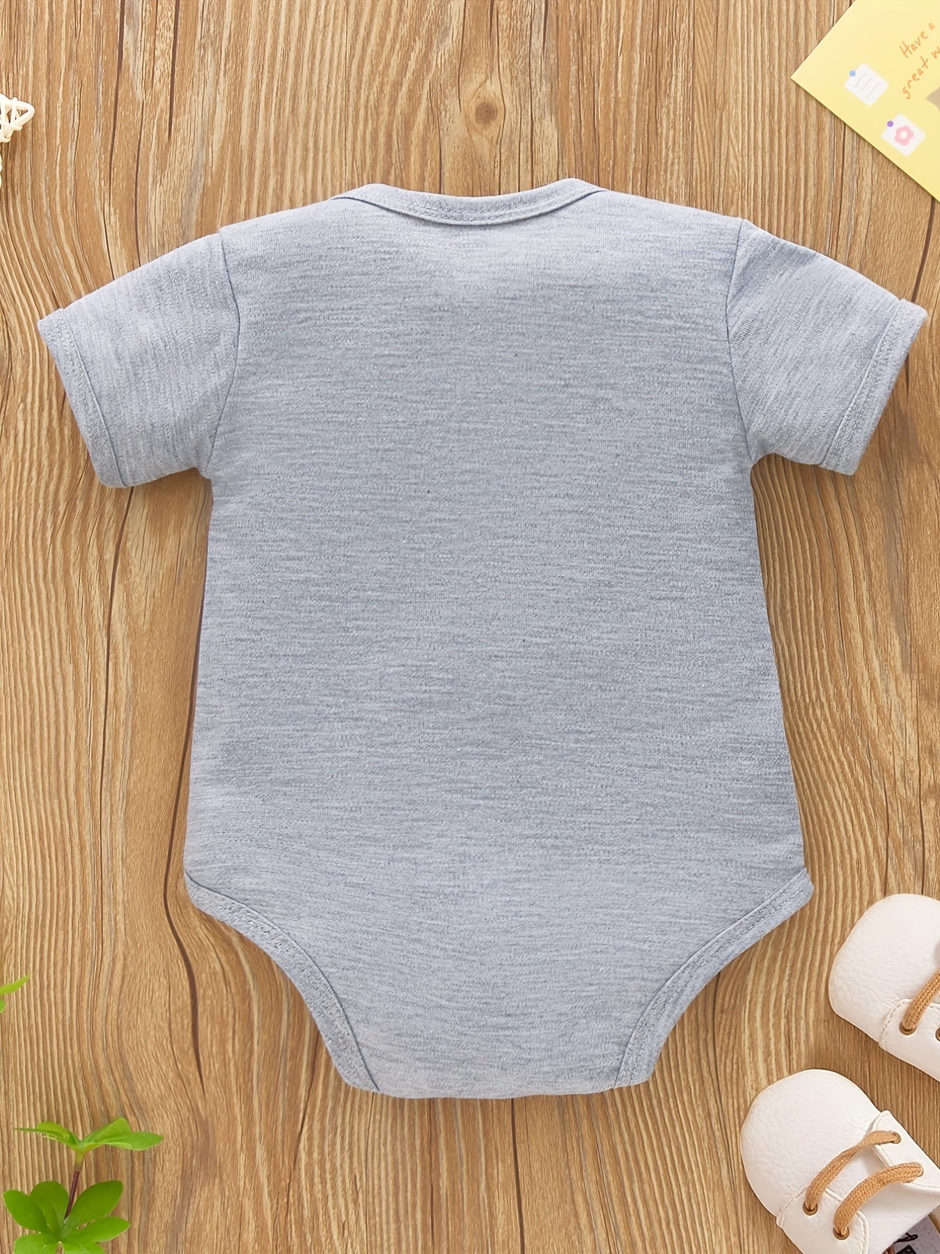 Newborn Short Sleeve Romper Letter Graphic Bodysuit