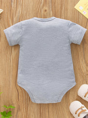 Newborn Short Sleeve Romper Letter Graphic Bodysuit