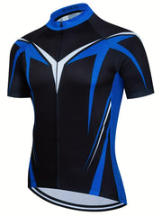 Men's Geometric Print Cycling Jersey Quick Drying Breathable Suit