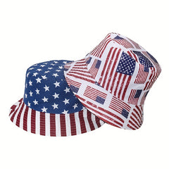 Fisherman's Hat Double Sided Sun Protection American Flag Basin Hat For Men