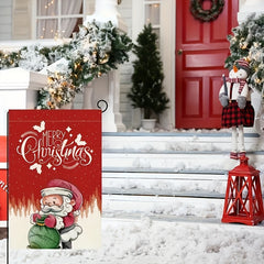 Merry Christmas Santa Claus Garden Flag Snow Winter Yard Flag