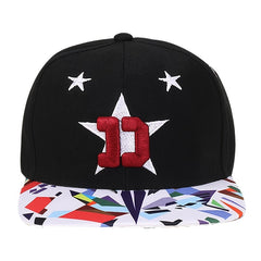 Embroidered D Star Men's Hip Hop Hat