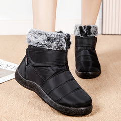 Waterproof Thermal Snow Boots Hook & Loop Furry Winter Ankle Boots