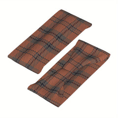 Men's Vintage Plaid Headband Non Slip Breathable Hairband Brown Plaid Pattern