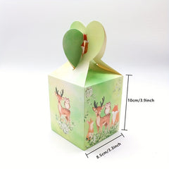 6pcs Jungle Safari Animal Party Gift Bags Square Treat Boxes Snack Boxes
