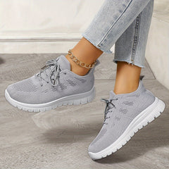 Solid Mesh Breathable Flying Woven Shoes Lightweight