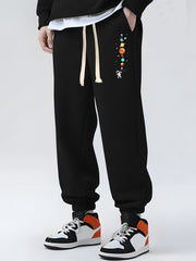 Astronaut & Planet Sweatpants Men's Casual Joggers