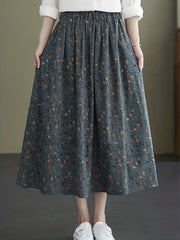 Boho Ditsy Floral Print Skirt for Summer & Spring
