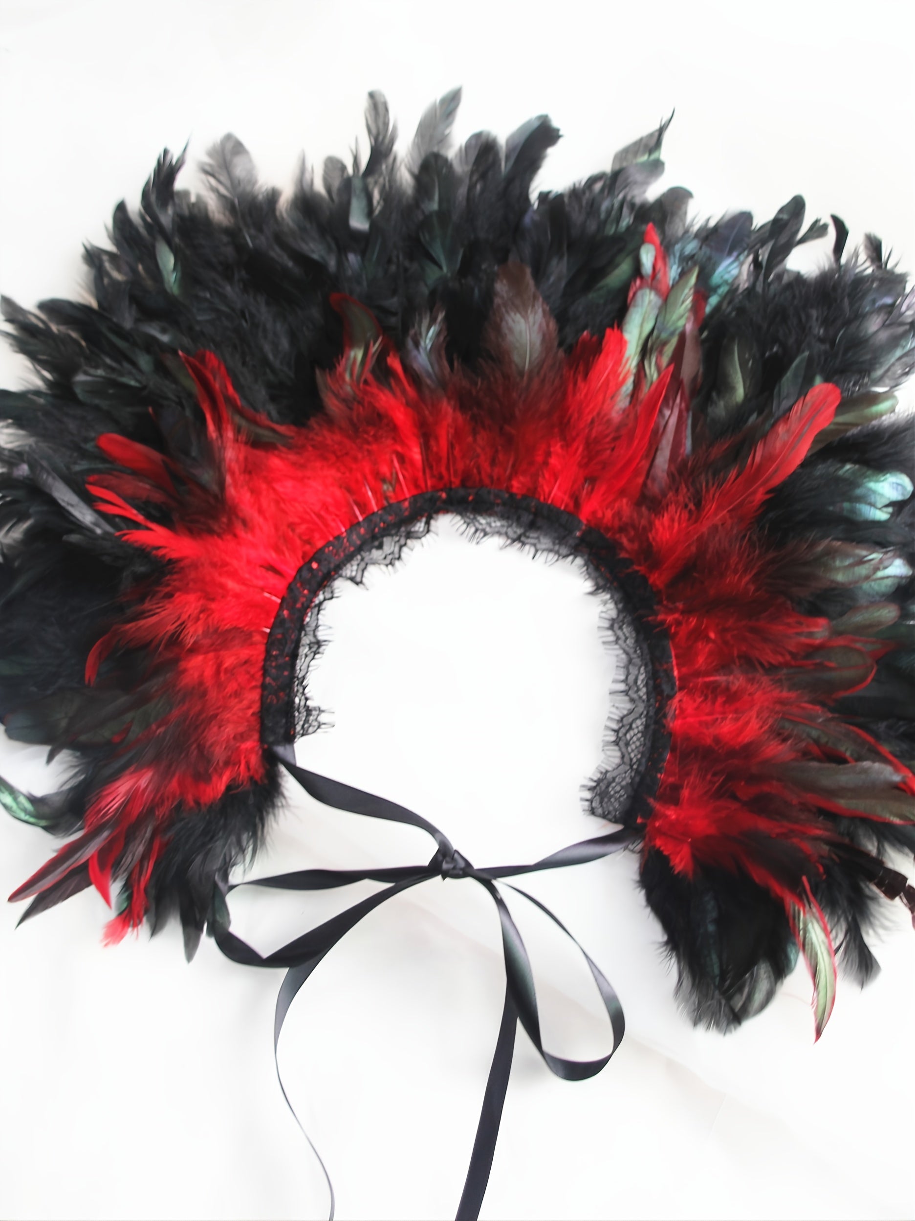Multicolor Feather Pattern Shawl Cape Set 2 Piece