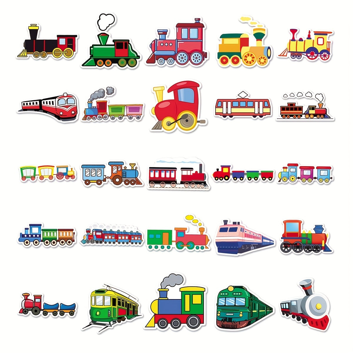 50pcs Cartoon Train Graffiti Stickers DIY Skateboard Phone Luggage Waterproof