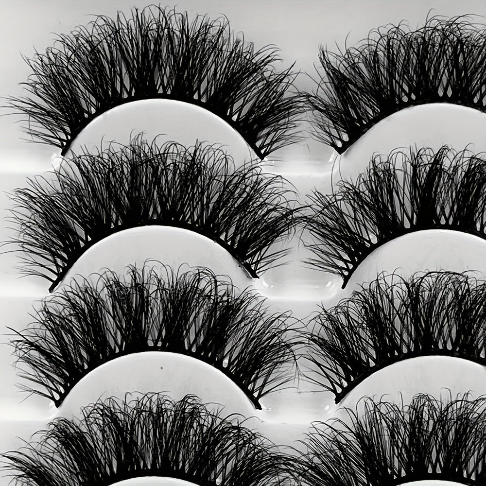 5 Pairs Cross Mink Hair False Eyelashes Dense Layered Fried Hair Models