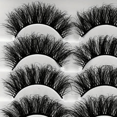 5 Pairs Cross Mink Hair False Eyelashes Dense Layered Fried Hair Models