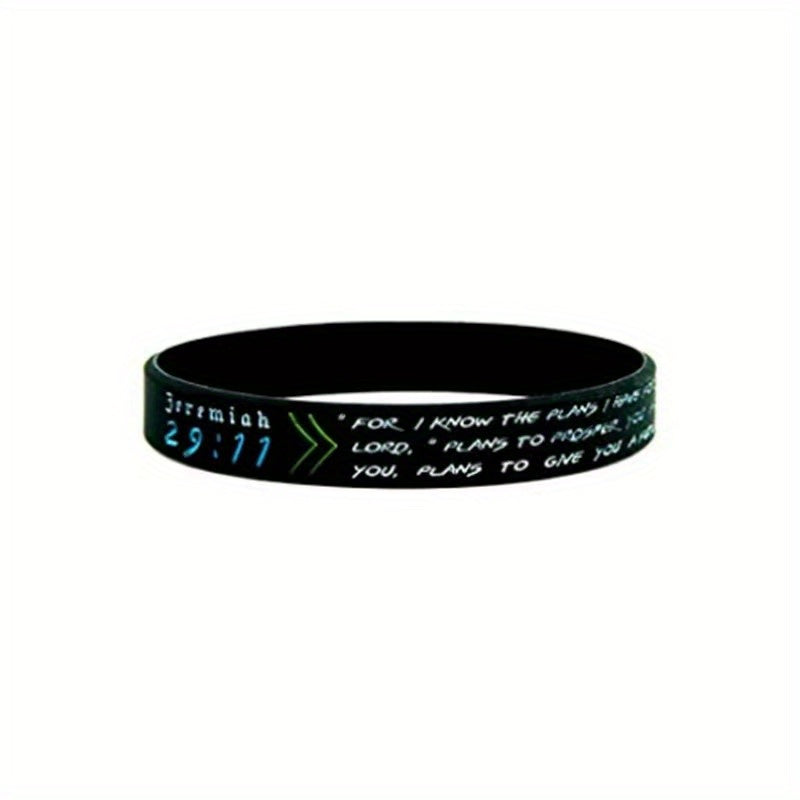 Bible Silicone Bracelet Waterproof Quote Wristband Inspirational Religious