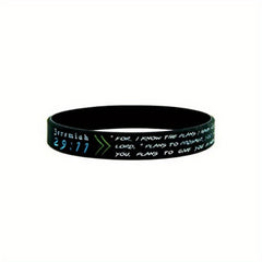 Bible Silicone Bracelet Waterproof Quote Wristband Inspirational Religious
