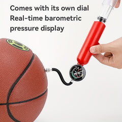 Mini Ball Pump Hand Push Portable Plastic Pump With Pressure Gauge