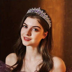 Purple Red Rhinestone Crown Hairband Headband Party Favor Decorations