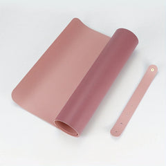 Purple Powder PU Leather Waterproof Mouse Pad for Offices, Schools, Homes