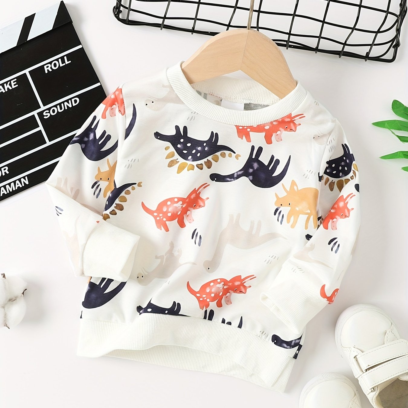 Baby Boy Dinosaur Sweatshirt Long Sleeve Pullover