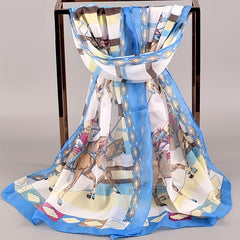Vintage Chiffon Scarf Breathable Shawl Thin Travel Beach Towel