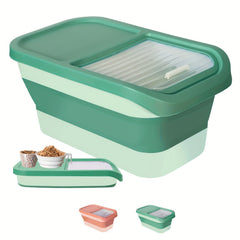 Foldable Dog Food Storage Container with Slidable Lid