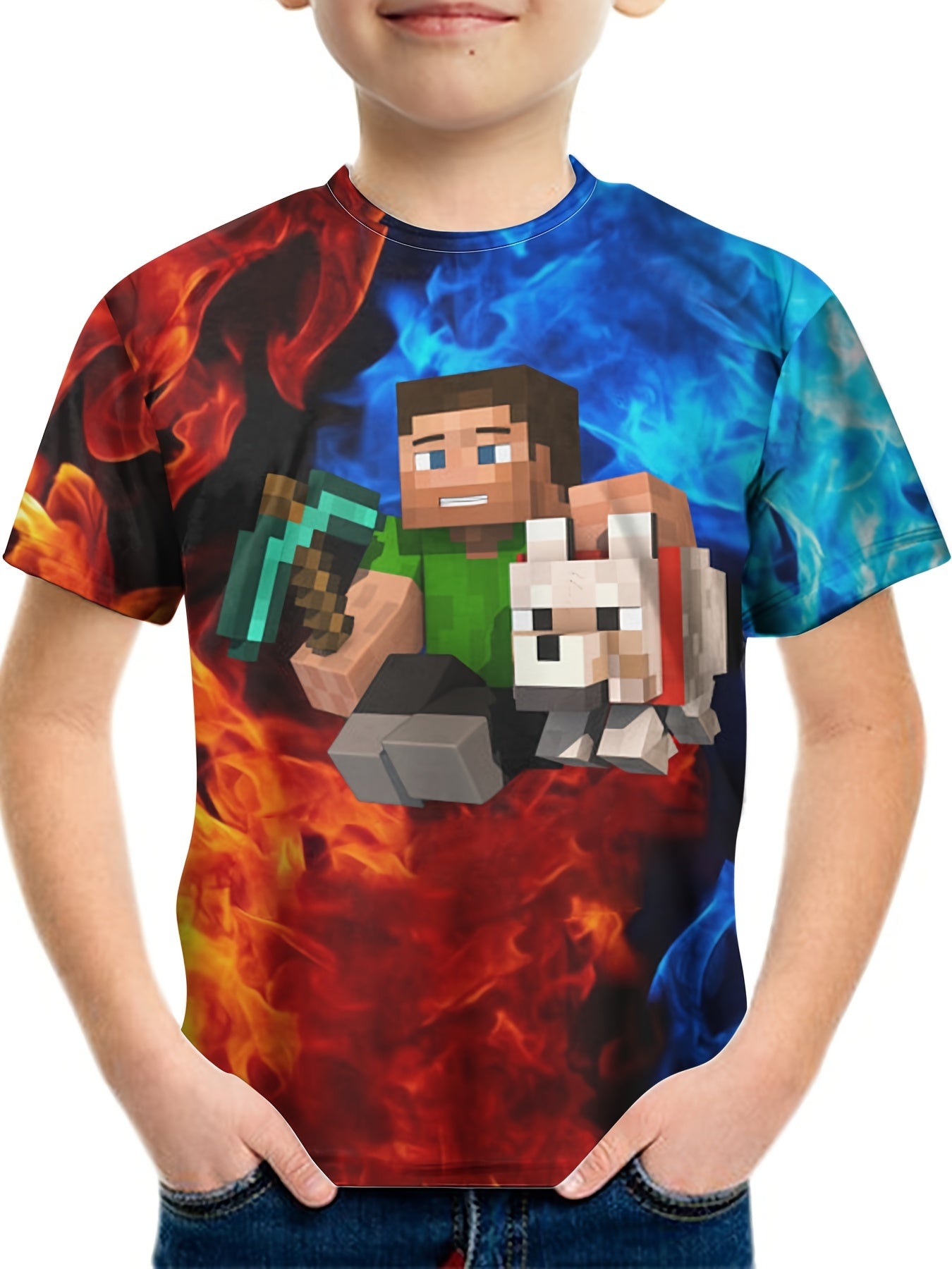 Kids Rushing Man 3D Print Casual T-shirt
